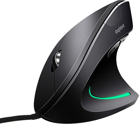 Wired Optical Vertical Mouse, Ergonomic with 4 Adjustable DPI 800/1200/2000/3200, 5 Buttons USB for Large Hands