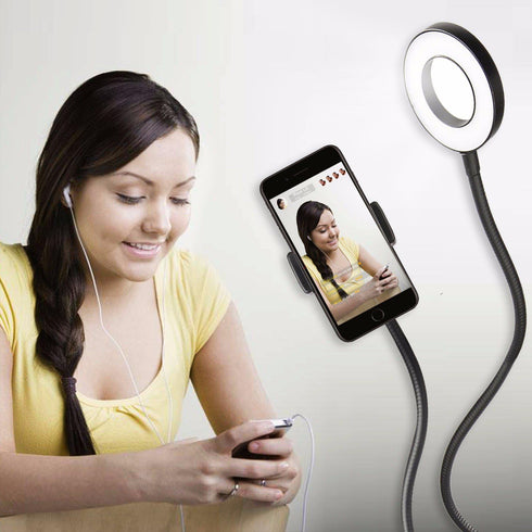 Sokani Dimmable Selfie Ring Light with Cell Phone Holder and Stand Bracket for YouTube TIK Tok Tiktok Zoom Video