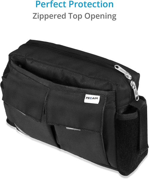 PROAIM Cube-111 AC Pouch (Large) for Camera Assistants, Zippered Top Opening, External Pocket for Extra Storage