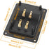 Facmogu 2PCS Rectangle 4-Way Speaker Terminal Box, Gold-Plated Binding Post Terminal Cable Connector for DIY Applications, Terminal Cups with 2 Pairs Banana Plug Socket Connector & 4PCS Screws
