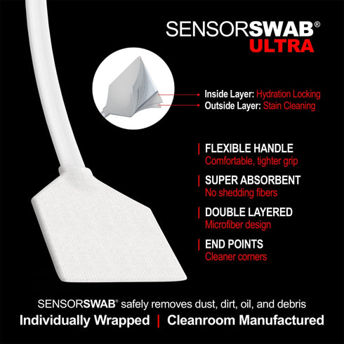 Sensor Cleaning Swab Kit with Eclipse Optic Cleaning Solution (0.5oz/15ml) + Type-4 Sensor Swab Ultra 33mm (Pack of 6)