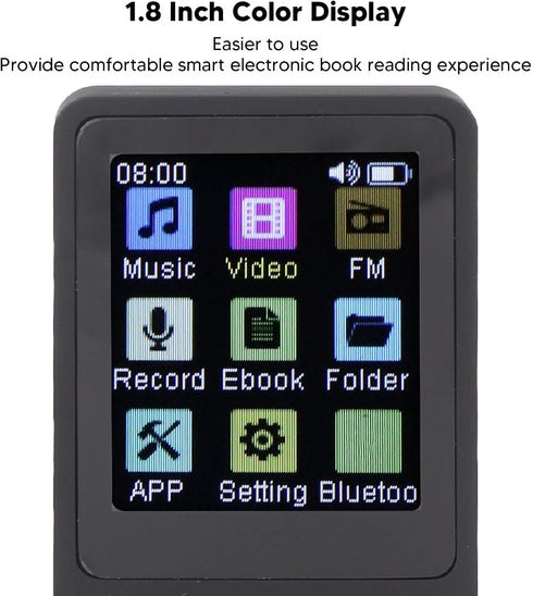 VBESTLIFE 32GB MP3 1.8 Inch 64GB Bluetooth Player with Speaker, E Book Reader and HiFi Sound, Expandable to for Running