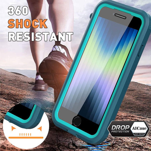 AICase iPhone SE 2020/2022/iPhone 7/8/6/6s Waterproof Case, 4.7" 360 Dustproof and Shockproof, Full Body Protection for