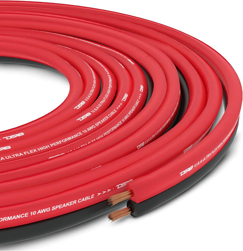 DS18 SW-16GA-100RB 16-GA Ultra Flex Speaker Wire Red and Black 100 Ft for Audio Applications
