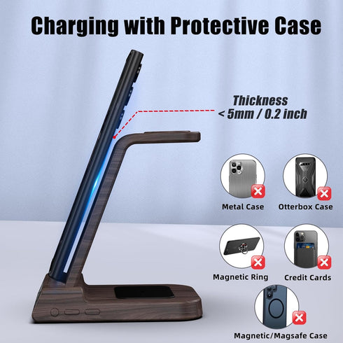 Wireless Charger for Samsung, 3 in 1 Charging Station for Galaxy Phones, Buds, and Watch