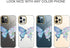 JAHOLAN Clear Case for iPhone 12 Pro Max - Purple Glitter Cute Butterfly Design, Shockproof TPU Bumper Hard PC Back