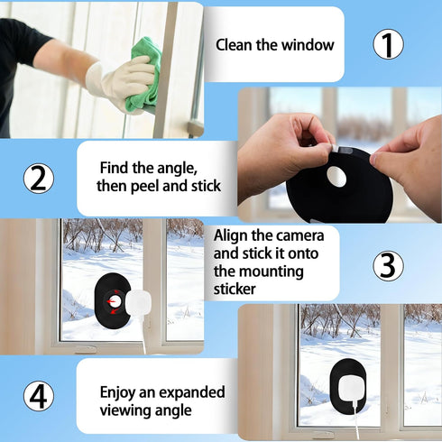 CERCGVEL W150/W550s, (2 Pack) Angled Window Mount Compatible with Girafit Window Camera Self-Adhesive Mount