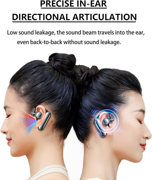 Bluetooth Earpiece V5.4 - Single Ear Headset with Noise Cancellation, 35 Hours Talk Time, Compatible with iPhone &