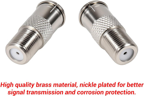 Shutao 3Pcs RG6 Quick Connect Coaxial Cable Connector F Type Male to Female Push-On Adapter for Cable Satellite Dish