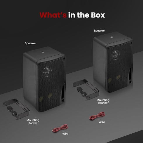 Pyle 3-way Mini Box Speaker System - 3.5 Inch, 200 Watt, Waterproof Marine Grade, Heavy Duty ABS Enclosure, Black
