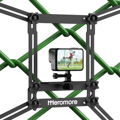 Black Aluminum Fence Mount for Action Camera, Compatible with GoPro, Phones, Digital Camera, Ideal for Recording Games