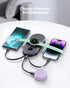 Portable Charger for Samsung Watch 7, 10000mAh Power Bank with Built-in Cables and AC Wall Plug for Samsung Phones and