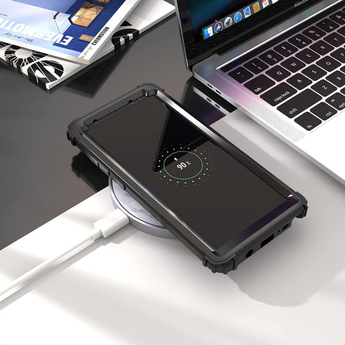 IDweel for Galaxy Note 8 Case, 3 in 1 Shockproof Slim Hybrid Heavy Duty Protection Hard PC Cover (Black)