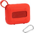 for JBL Go 4 Waterproof Bluetooth Speaker Silicone Cover Case, Portable Silicone Travel Case with Carabiner, Protective Skin Case (Red Case) - co2CREA