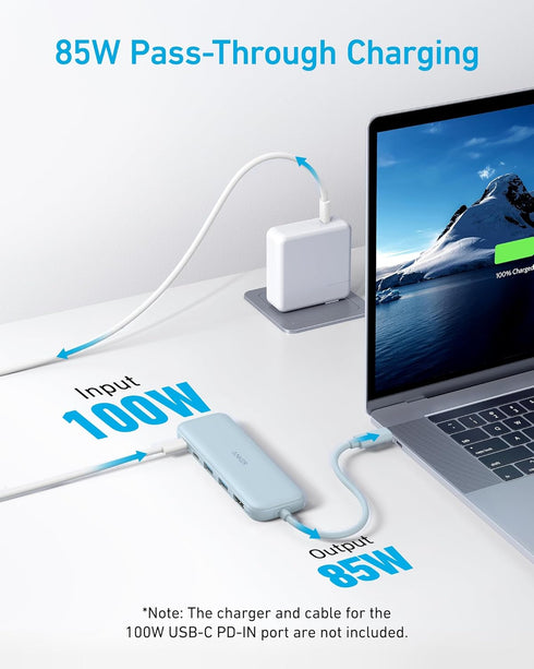 Anker 5-in-1 4K 5Gbps 2 5Gbps USB C Hub, USBC to HDMI Hub with Display, USB-C and USB-A Data Ports for MacBook Pro