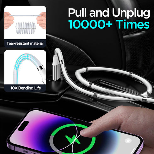 AICase Magnetic Charging Cable (3FT+6.5FT), Super Organized Nano Data Cable for iPhone 14/13/12/11/XS/XR/X/8/7/6/SE