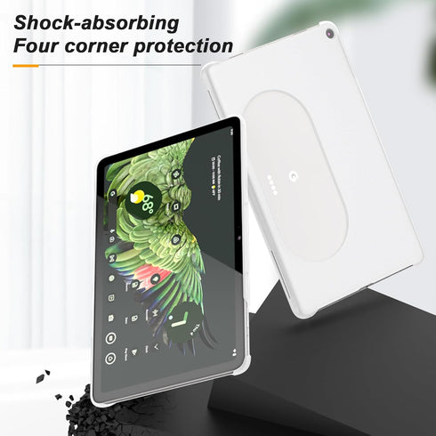 Foluu Slim Fit Tablet Case for Google Pixel Tablet 2023, Compatible with Charging Speaker Dock, Ultra Thin Matte PC with Non-Slip Grip Full Protective Cover for Google Pixel Tablet 2023 (Clear)