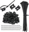 Saddle Type Mounts Base with 4.7inch Cable Ties, 50 Sets Black Cable Zip Ties and Wire Clips for Organization