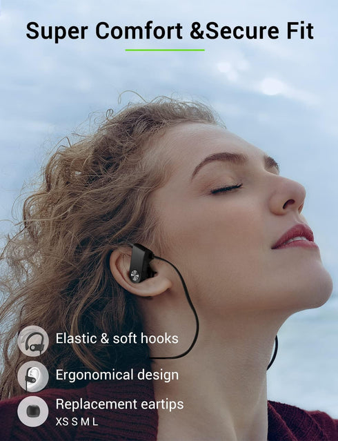 Stiive Bluetooth Headphones, 5.3 Wireless Sports Earbuds IPX7 Waterproof with Mic, Stereo Sweatproof, 16 Hours Playtime