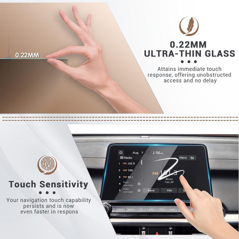 Yee Pin Screen Protector for Kia Forte 8' Touchscreen Display, 9H Tempered Glass Compatible with 2019-2024 Forte Models