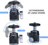 Mini Ball Head with 1/4" Screw, 3/8" Thread Mount Adapter, 360 Degree Rotatable Aluminum Tripod Head for DSLR, Max Load