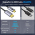 6FT 4K@60Hz/ 2K@120Hz, 1.2 1.4 Reborn DisplayPort to HDMI Cable - Unidirectional Display Port Source to HDMI Screen, DP