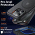 MOCCA iPhone 15 Pro Case - Slim Translucent Matte, 13FT Military Drop Protection, MagSafe Compatible, Black, 6.1''