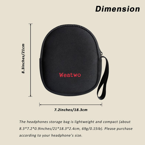 Headphone Storage Bag for Travel Carrying Lightweight Case for Foldable Over Ear Headphones/Neckband Earbuds
