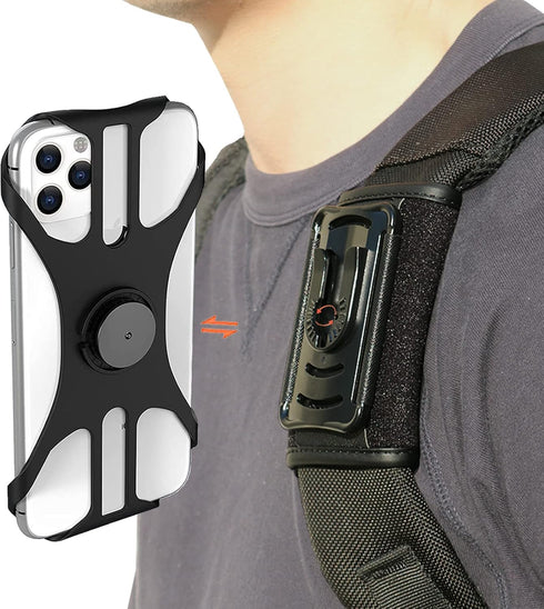 Detachable Phone Holder for Backpack Strap, Mount for Smartphones, Backpack Strap Phone Holder
