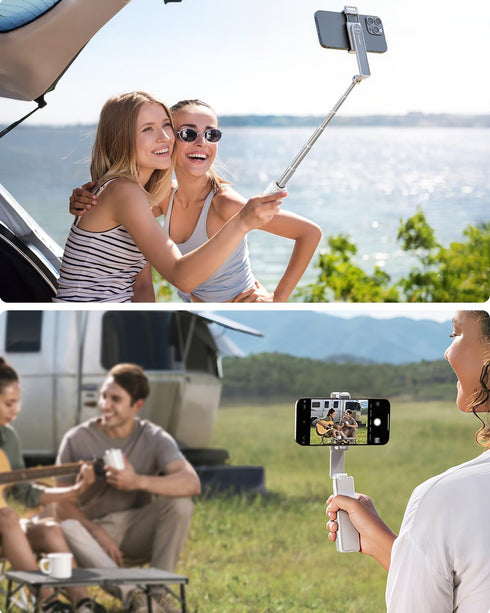Viozon 47" Aluminum Alloy Wireless Selfie Stick, Lightweight Extendable Pocket-Size Phone Stick with Remote, Compact