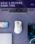 SM66 White Silent Dual Mode Wireless Mouse, Bluetooth/2.4GHz, Adjustable 4200 DPI, Rechargeable for PC, Mac