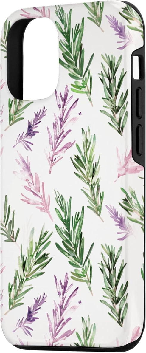 Herb Garden Watercolor Plant Pattern 13 iPhone Spring Herb Rosemary Watercolor Plant Pattern Seasonal Case