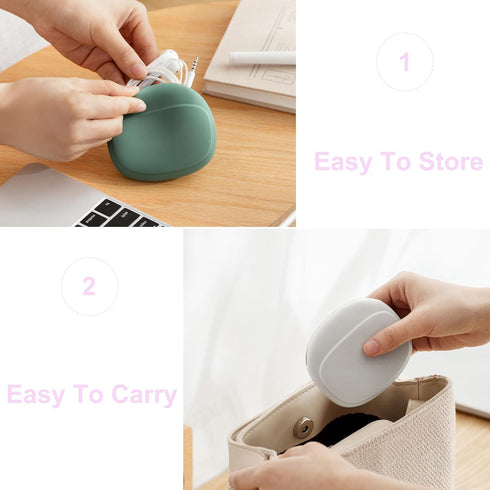 3 Pcs Silicone Headphone Organizer,Data Cable Storage Case,Portable Wired Headphone Organizer for Cell Phone Accessories (Red-Gray-Green)
