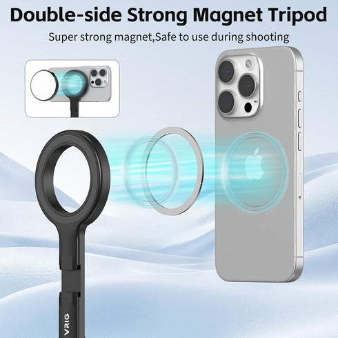 VRIG Select Shoe,360 12-17/Android VRIG Magnetic Selfie Stick Tripod for iPhone with Cold Rotatable Extendable Travel