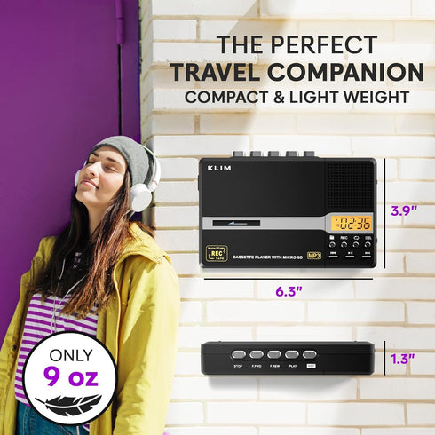 K10 Cassette Cassette MP3 8GB KLIM Portable Tape Player & Tape Recorder, to Converter + Built-in Microphone & Speaker +