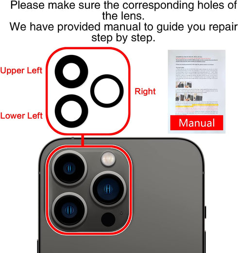 2PCS ASDAWN Back Rear Camera Lens Glass Replacement for iPhone 13 Pro Max and 13 Pro with Pre-Installed Adhesive +