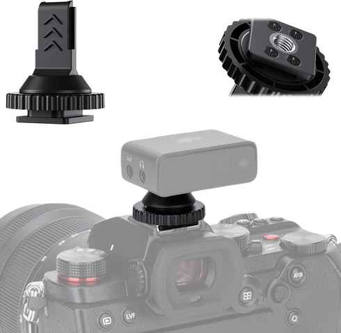 JJC Cold Shoe Mount Adapter for DJI Mic 1 with 1/4"-20, Durable