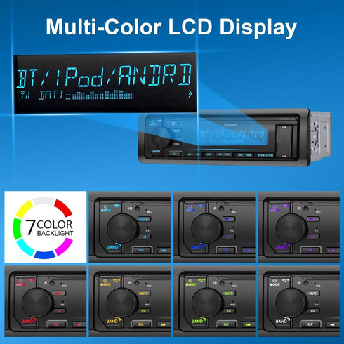 Single DIN Multimedia Car Stereo Radio, Bluetooth with Hands-Free Calling, USB Playback, AM/FM Radio Receiver Q5302