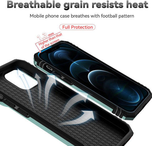iPhone 12 Mini Case with Camera Lens Cover, Dual Layer Military Grade Drop Protection, Magnetic Ring Holder