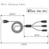 Multi Charging Cord 4ft, 2Pack Nylon Braided Apple MFi Certified iPhone Charger, 3 in 1 Lightning Cable