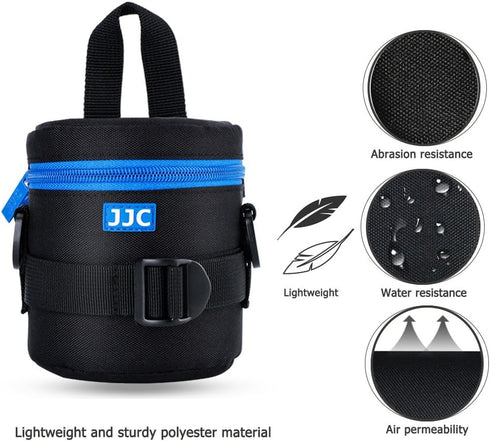 JJC Deluxe Lens Case Pouch Bag for Canon EF-S 18-55mm/EF 50mm f1.8/RF-S 18-150mm, Nikon AF-S 18-55mm/AF-P 18-55mm/AF-S 50mm f1.8, Fujifilm XC 16-50mm/XF 18-55mm & More Lens Below 2.95" x 3.93"(D x L)
