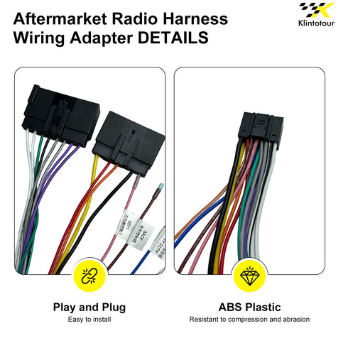1986-2004/Mazda 1991-1997/Mercury 1986-2000, 16Pin E-150 E-250 Aftermarket Radio Wiring Adapter Compatible with Ford