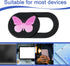 Qulkws 3 Pcs Webcam Cover Slide Butterfly Design Ultra-Thin Laptop Camera Cover Slide Web Cam Privacy Blocker
