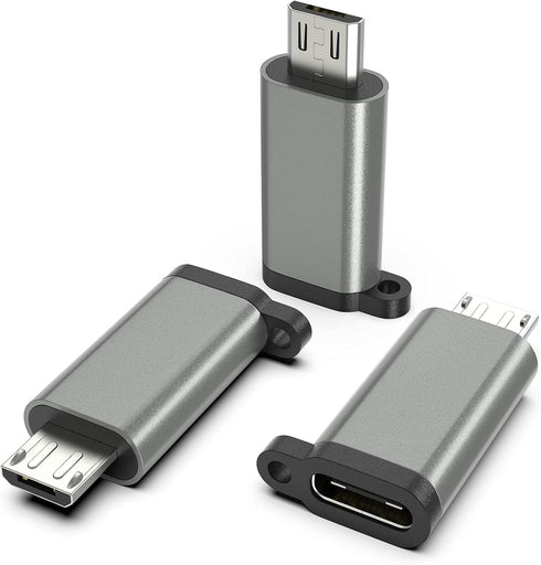 USB-C to Micro USB Adapter, 3-Pack USB Type C Female to Micro USB Male Converter for Samsung Galaxy S7 S6, Kindle, PS4