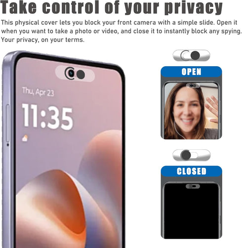 EYSOFT Protection,2 Pack-Black Front Camera Cover Compatible for Smartphones,Webcam Cover Compatible