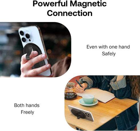 Magnetic Finger Phone Grip for MagSafe Stand, Phone Grip Strap Holder for iPhone 15/14/13/12 Series