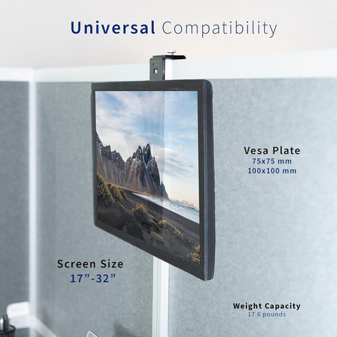VIVO Black Office Cubicle Bracket VESA Monitor Mount Stand Hanger for 17 to 32 inch Screen (Mount-CUB1)