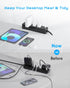 Acozvin 10FT, 24W 9 8 1.7" Flat Plug Desk Clamp Power Strip Total Charging Station, Desk Edge Mount Power Strip AC