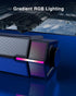 Jeecoo M20 Bluetooth Computer Speakers for PC, Wired USB-Powered Sound Bar, Superb Stereo Sound, Gradient LED