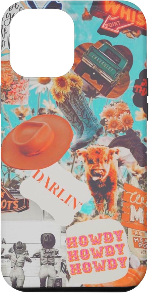 iPhone 12 Pro Max Funny Cowgirls Western Country Boho Farm Cows Case